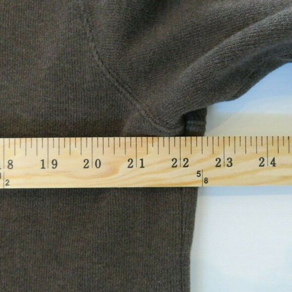 Lands End Pullover Sweater Men's Size Large Brown 1/4 Zip Heavyweight Cotton - Picture 6 of 7